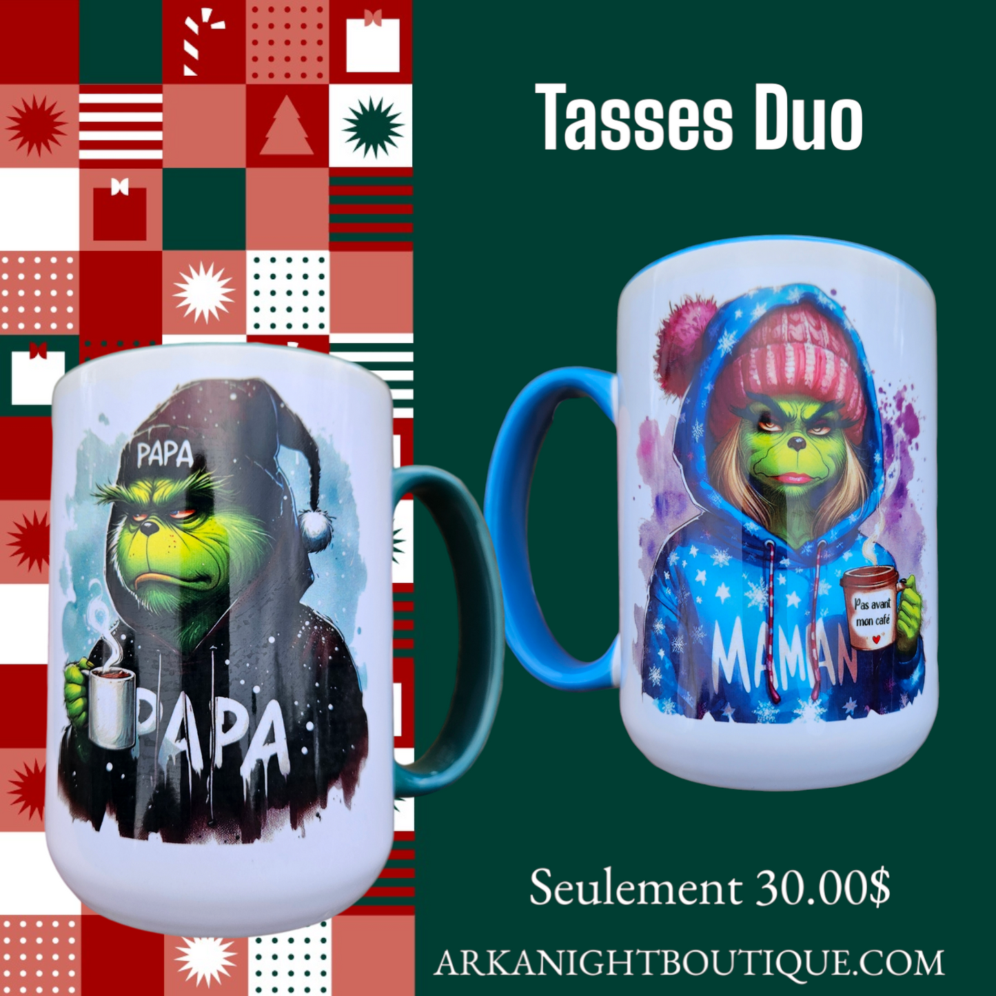 Duo - Tasses Céramique - Papa & Maman Gr!nch