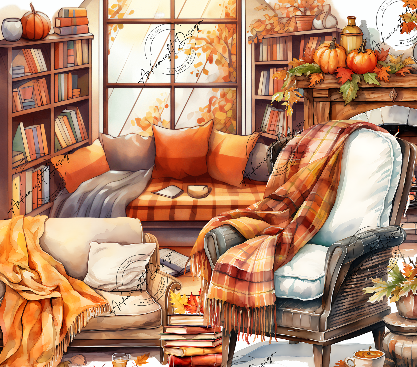 Book worm cozy Fall livingroom