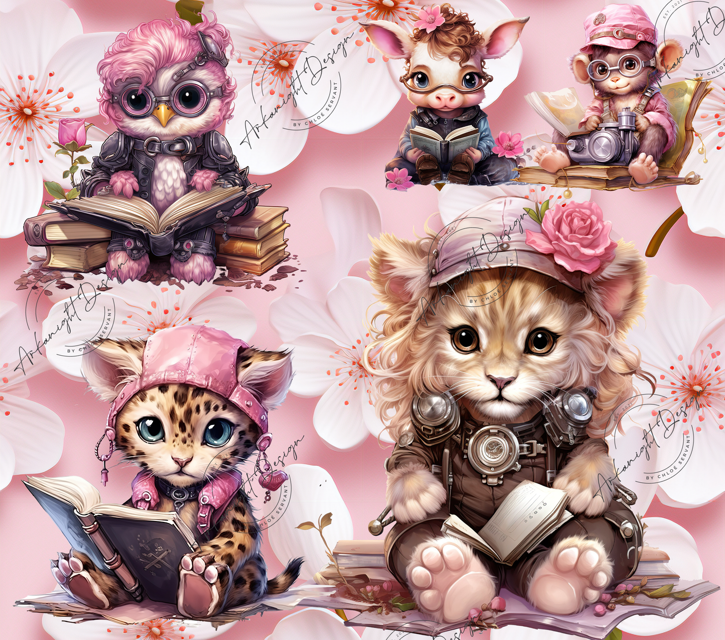 Cute Animals pink steampunk