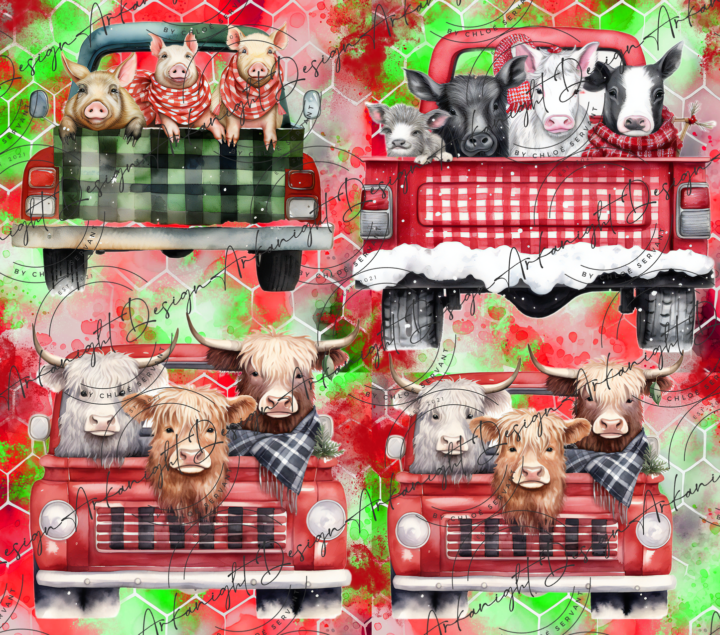 Christmas Animals in Truck