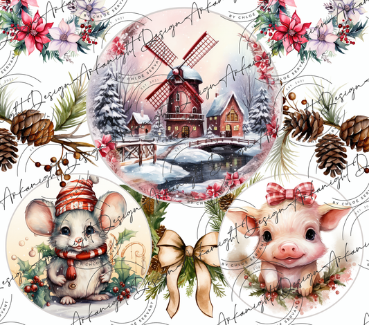 Christmas animals snowglobe