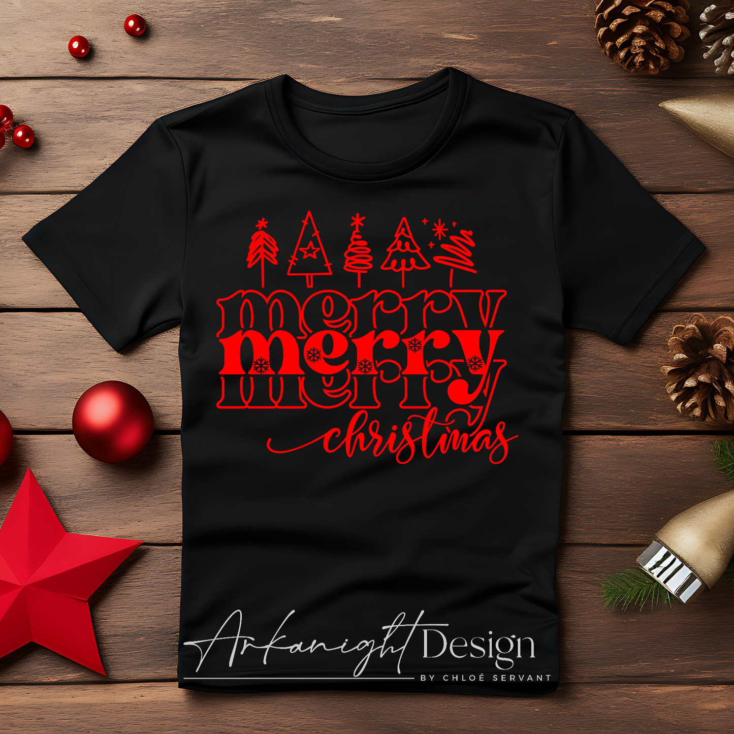 S0030-Screen Print transfers- Merry Merry Merry Christmas