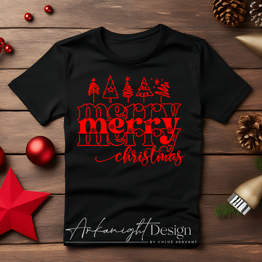 S0030-Screen Print transfers- Merry Merry Merry Christmas