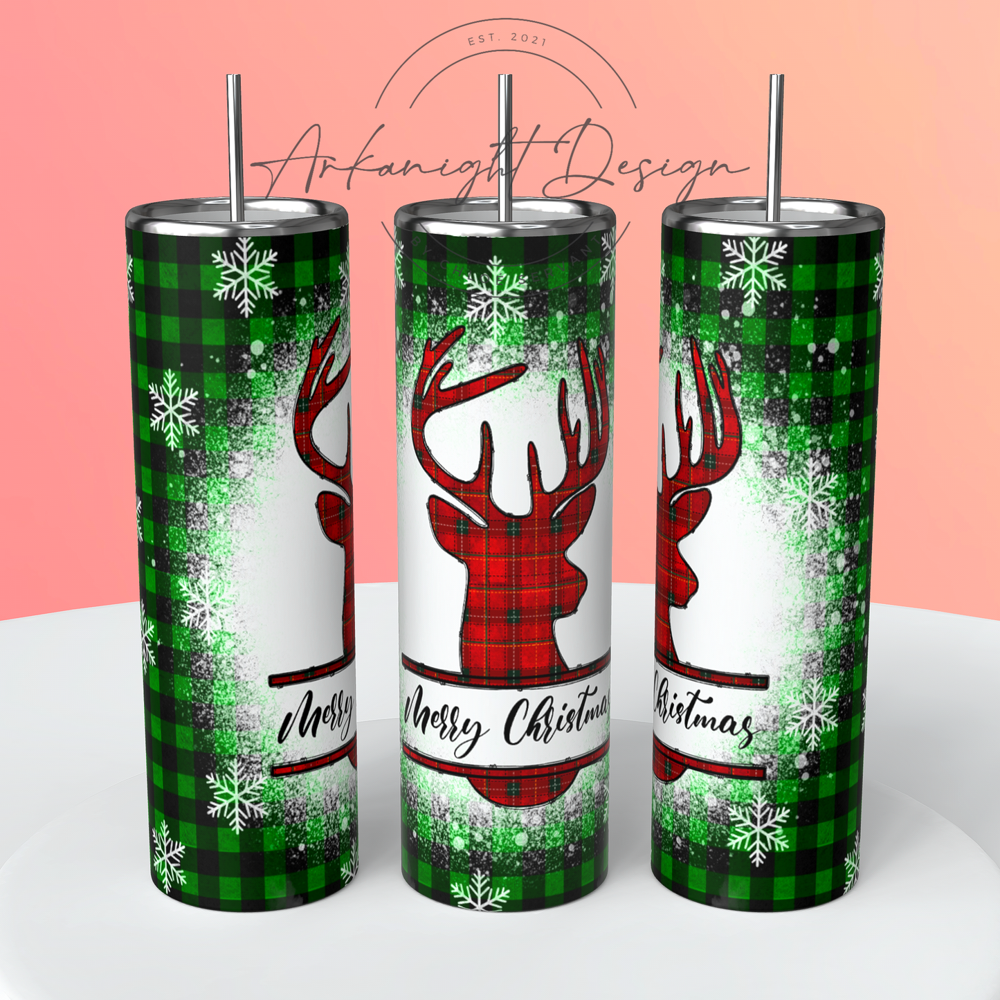 Gourde - Green Plaid Deer