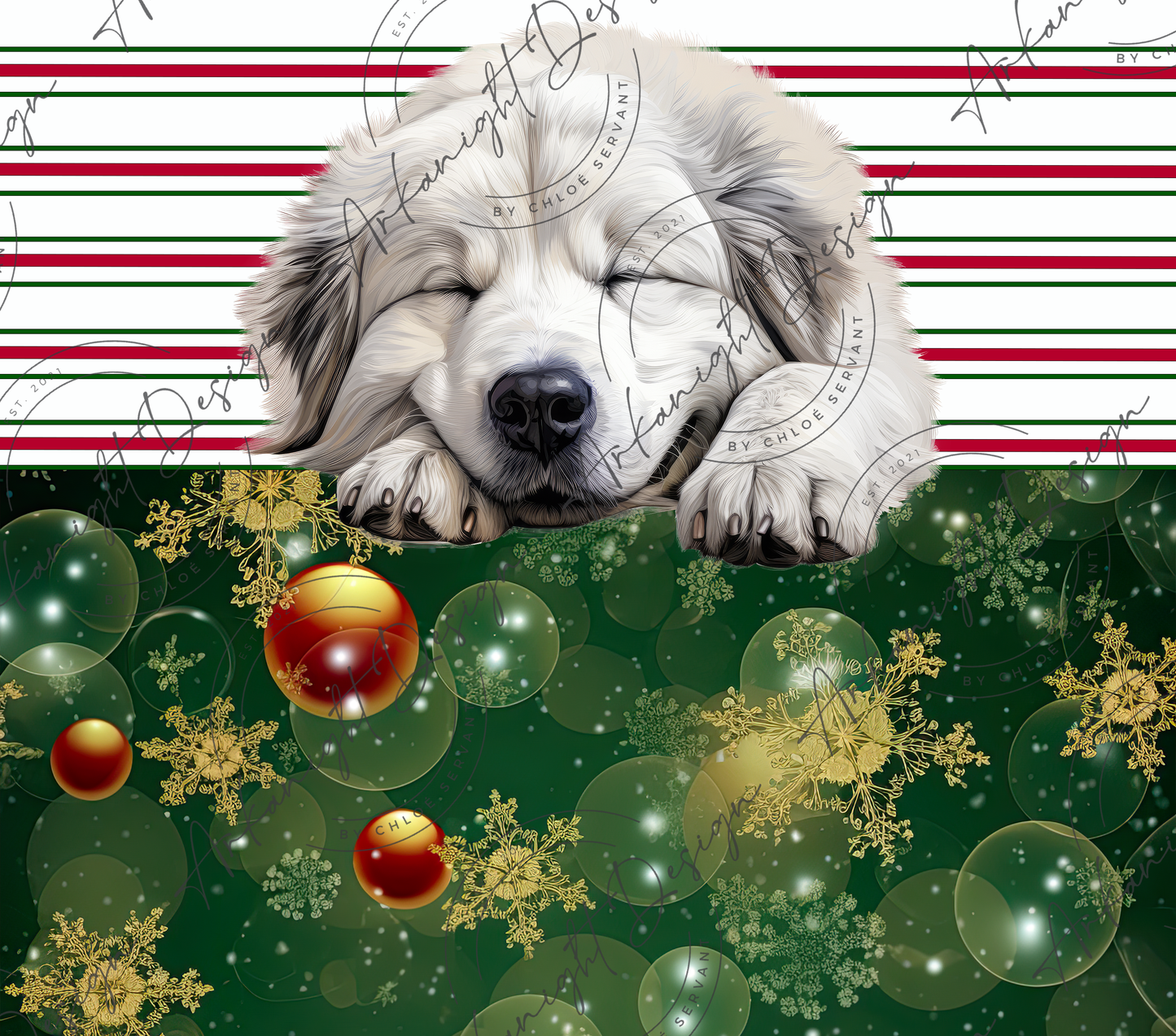 Great Pyrenees - Christmas