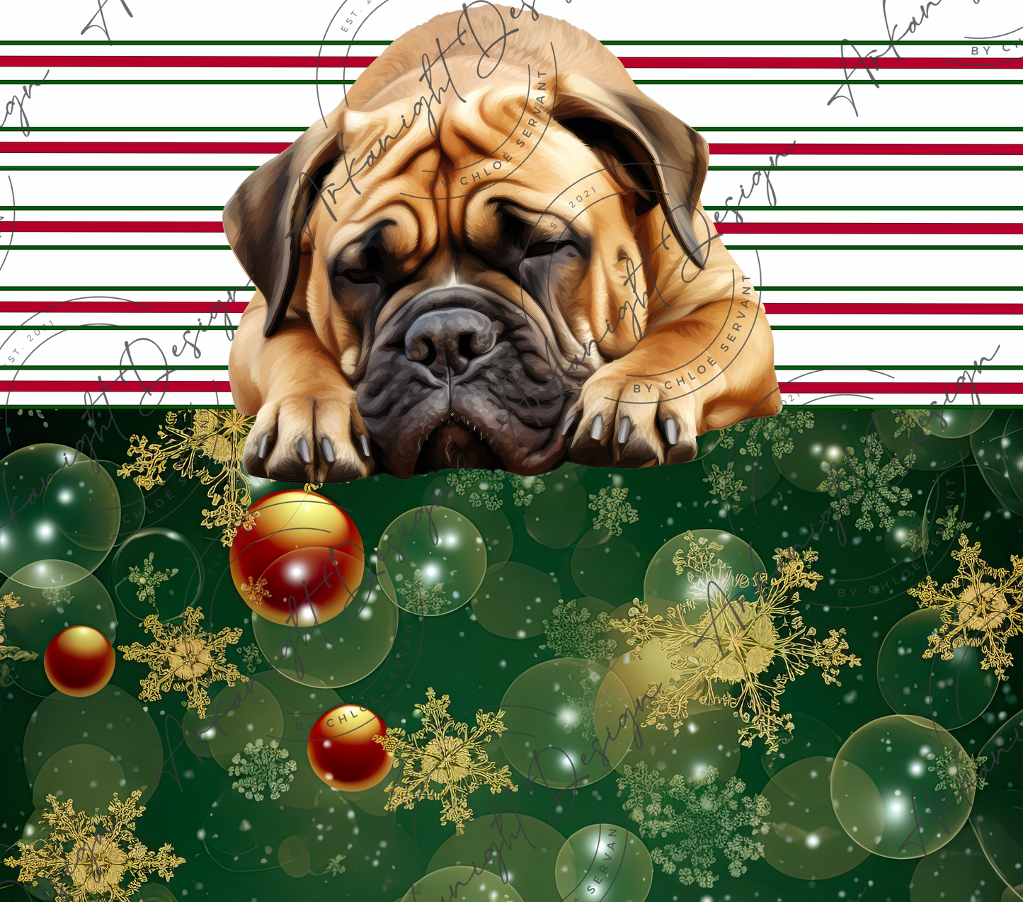 Bull Mastiff - Christmas