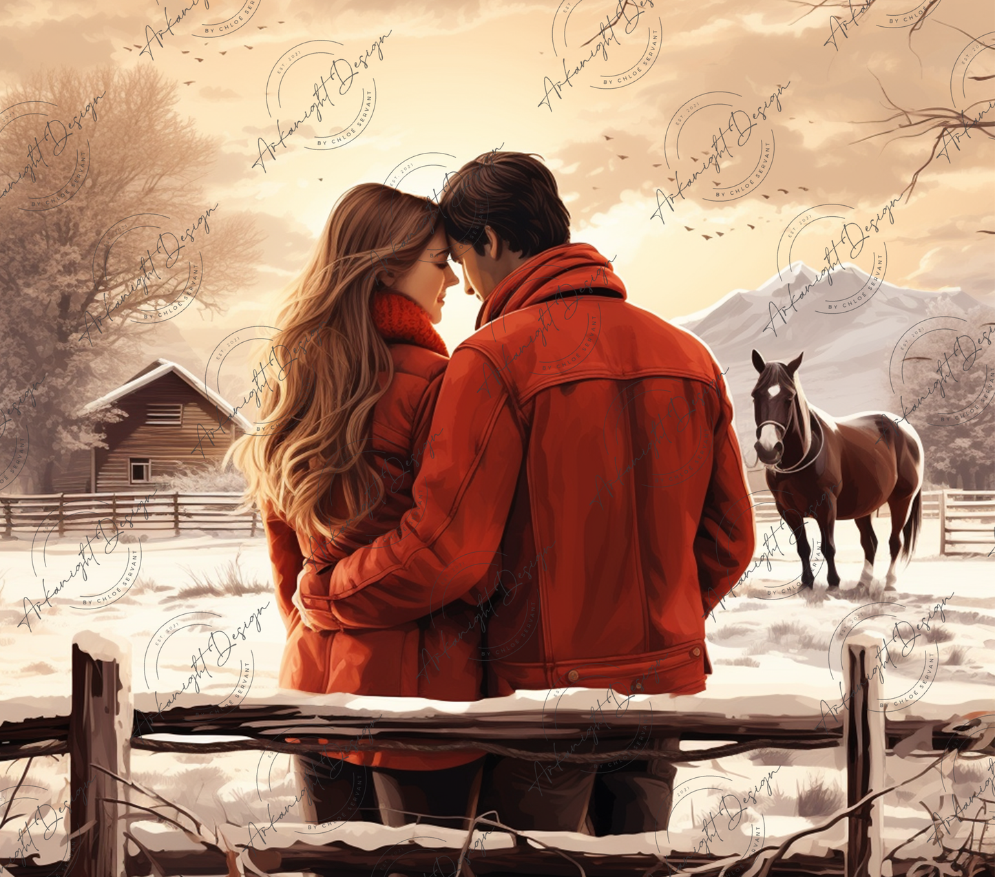 Winter Ranch couple - 02