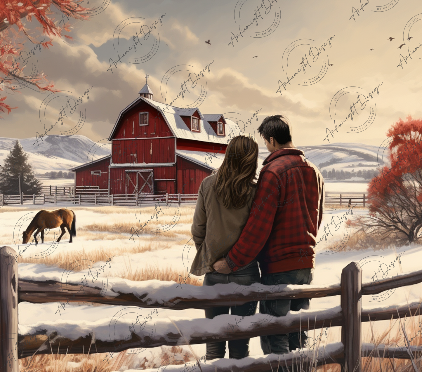 Winter Ranch couple - 01