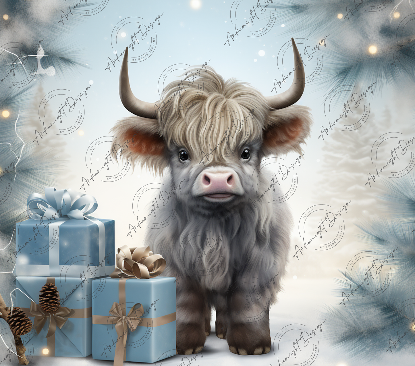 Grey baby Highland Cow-02