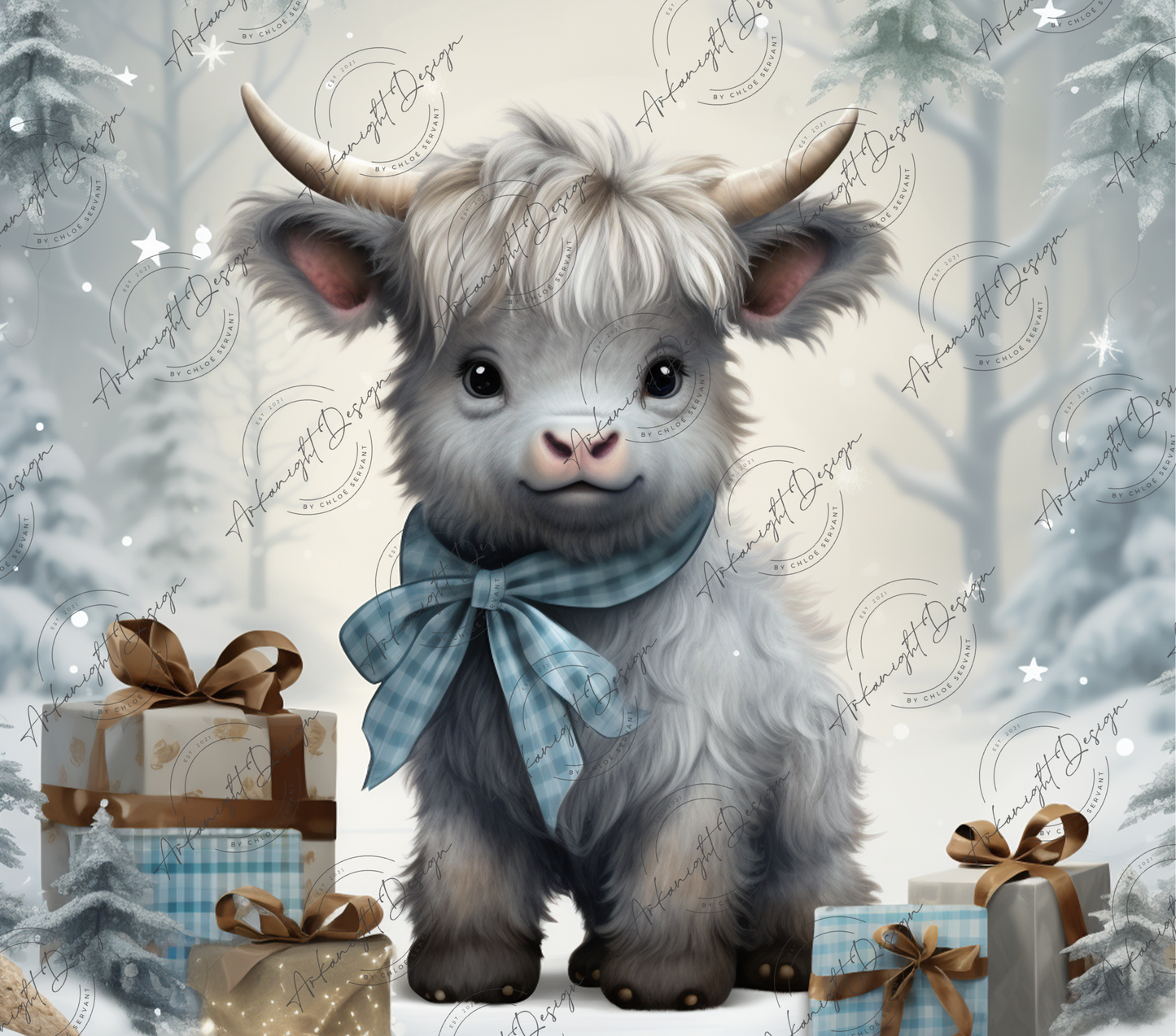 Baby Gray highland cow - 01