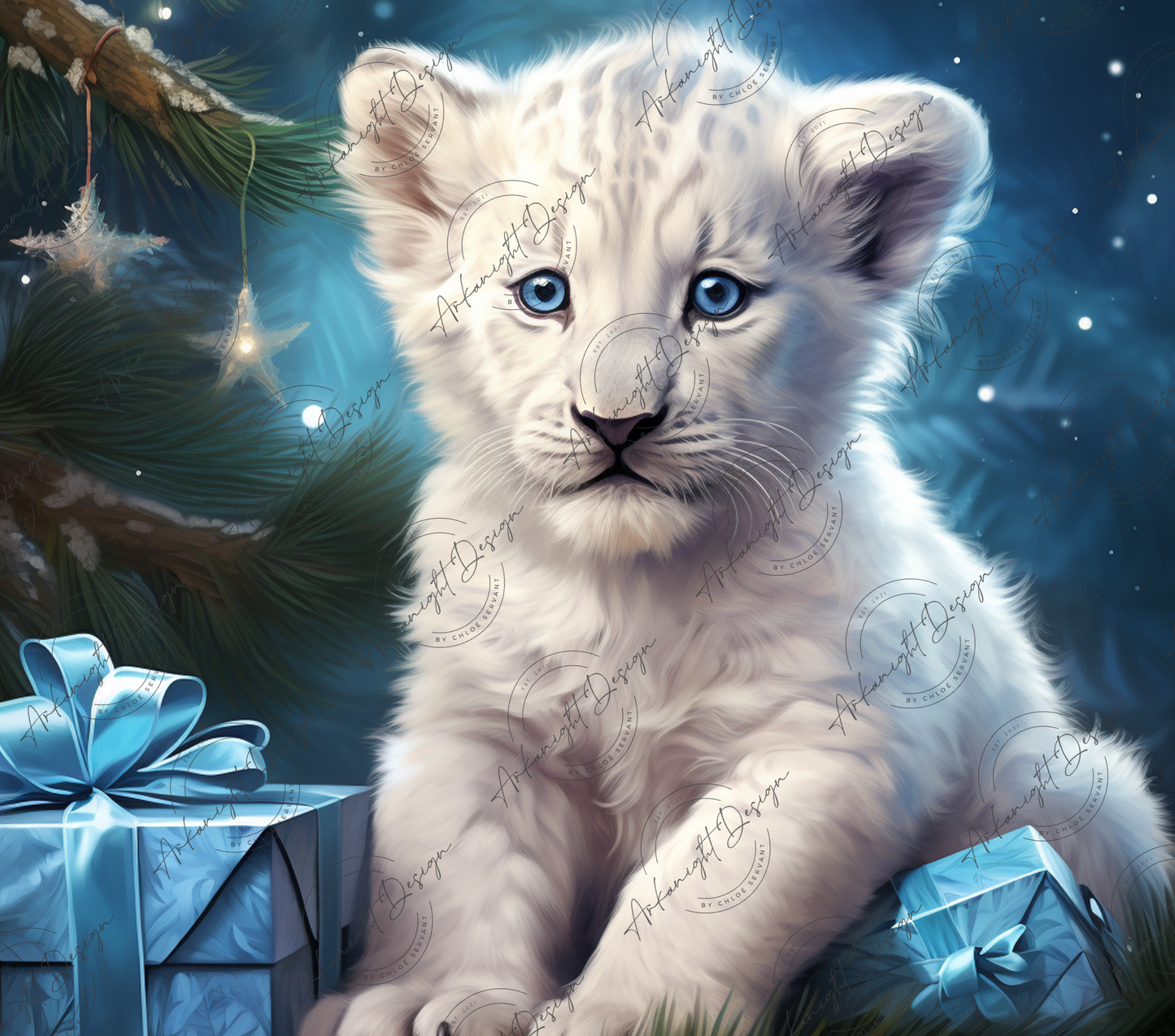 Christmas baby White tiger