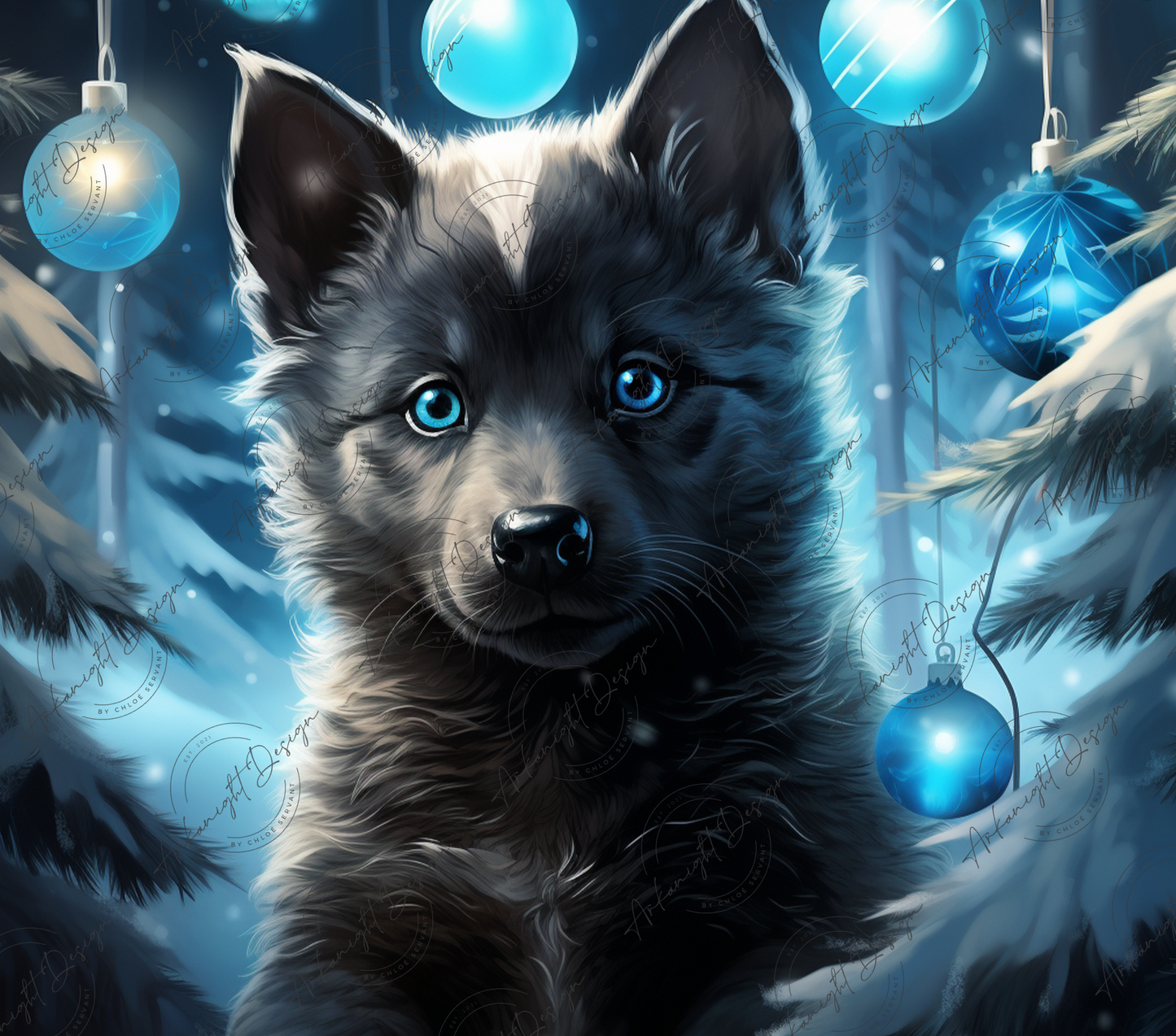 Black Christmas baby Wolf