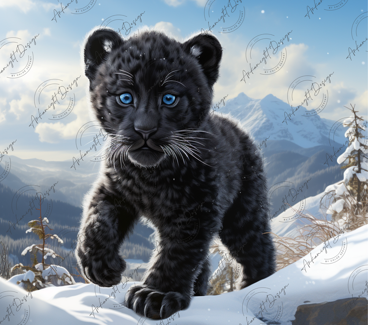 Black winter Baby Panther