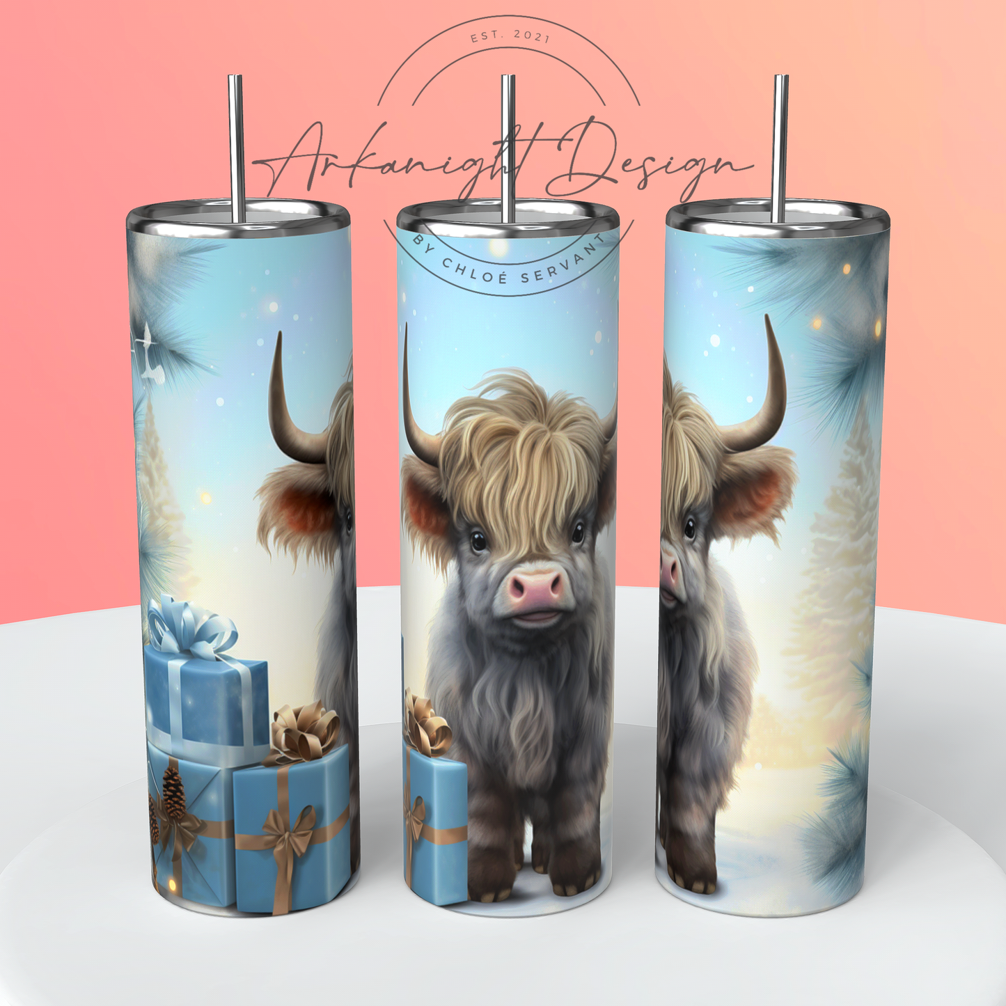 Gourdes - Grey Baby Highland Cow -02