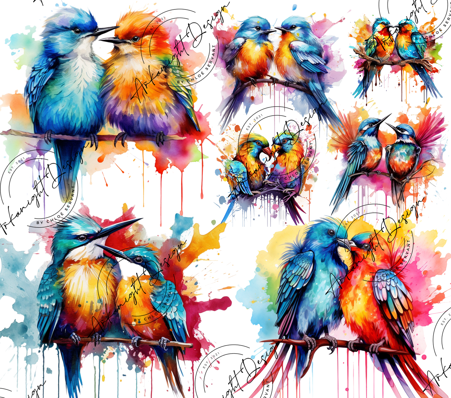 Watercolor Birds