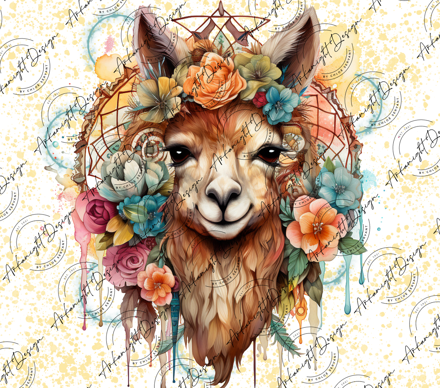 Watercolor Boho Alpaca