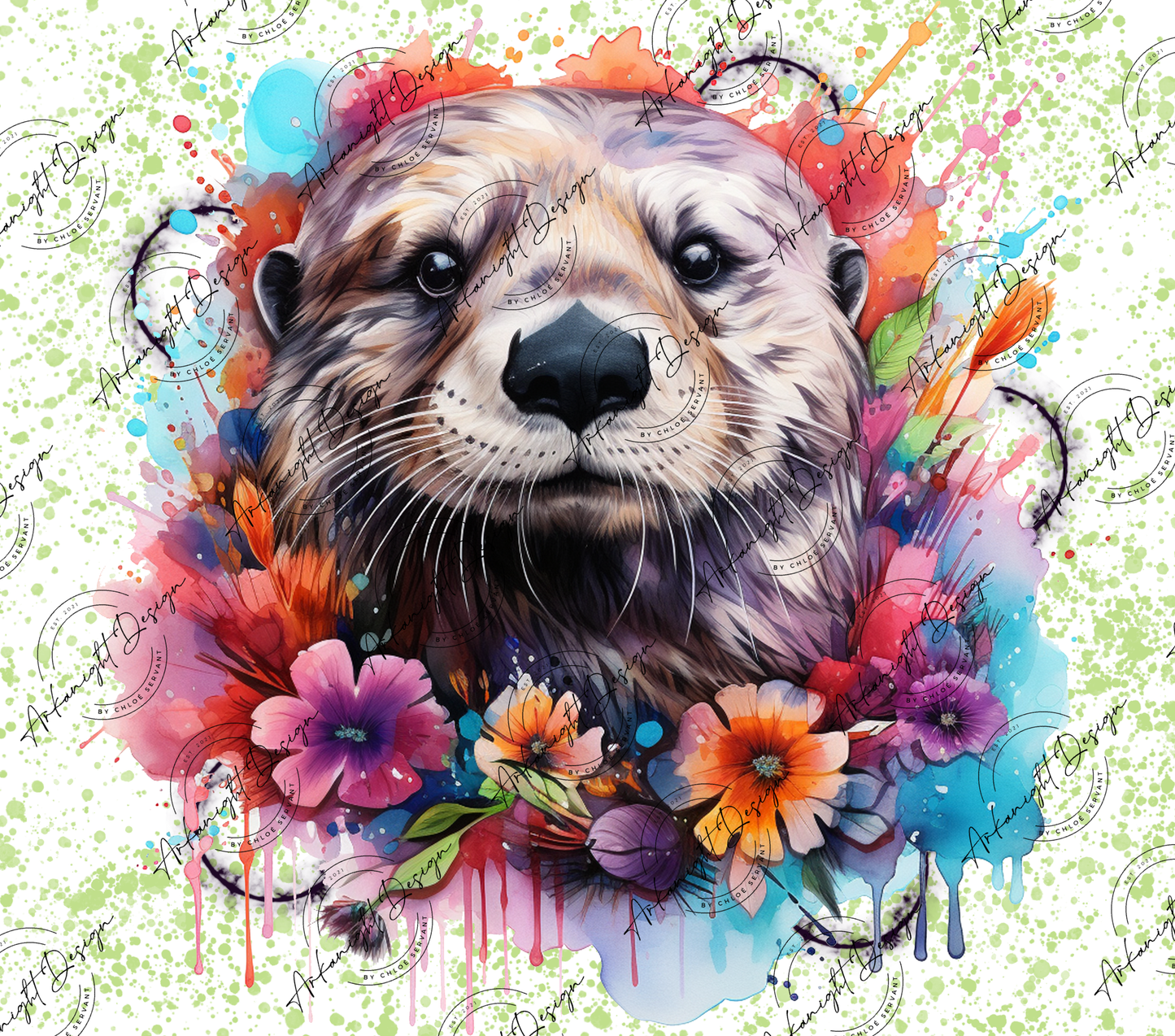 Watercolor Boho Otter