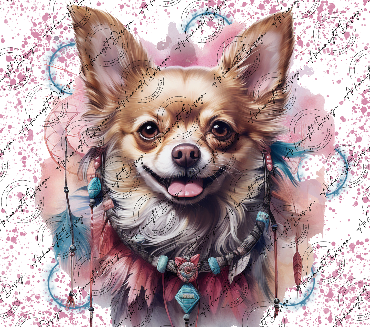 Watercolor Boho Chihuahua