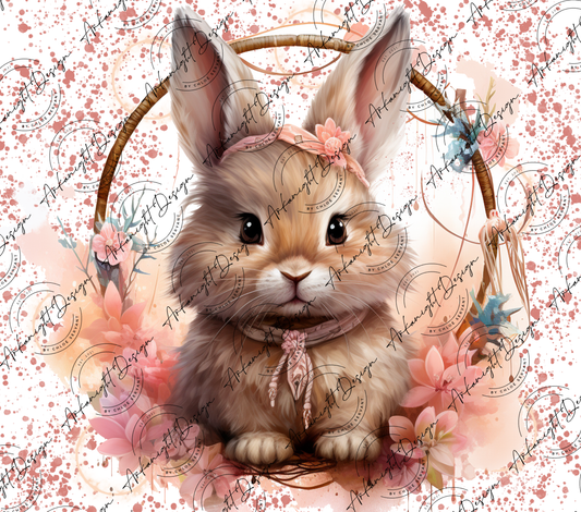 Impression - Watercolor Boho Ginger Dwarf Netherland rabbit