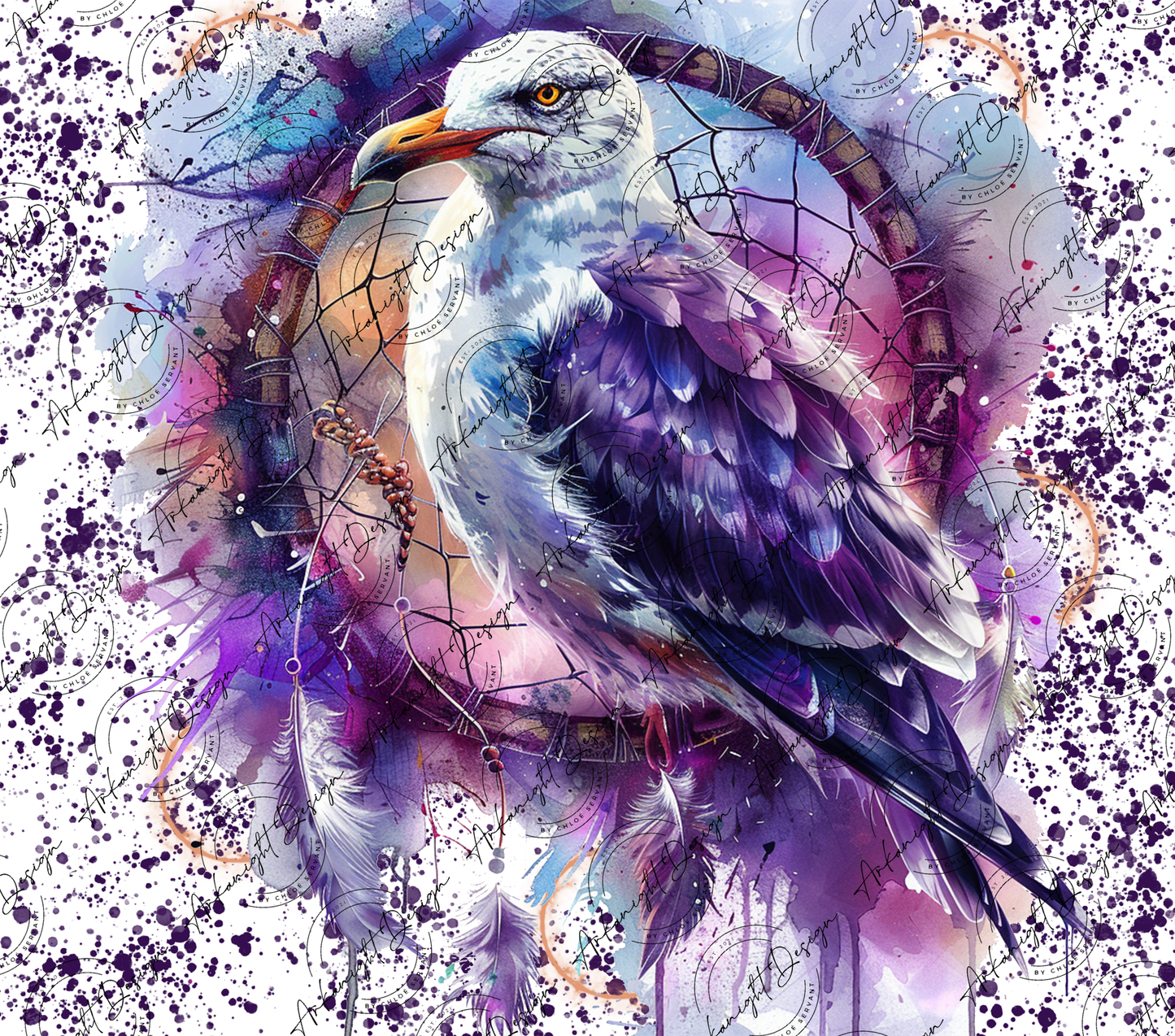 Watercolor Boho Seagull