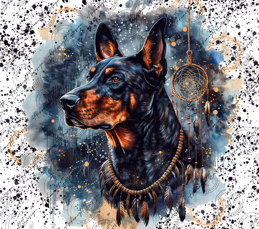 Watercolor Boho Doberman