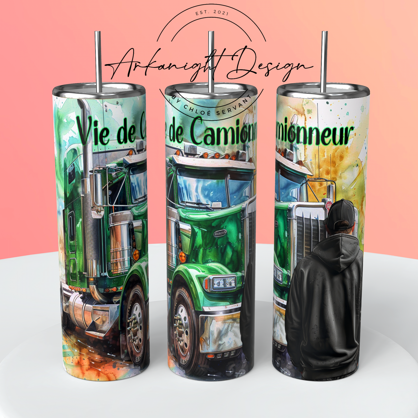 Gourde sur commande - Vie de Camionneur - Vert