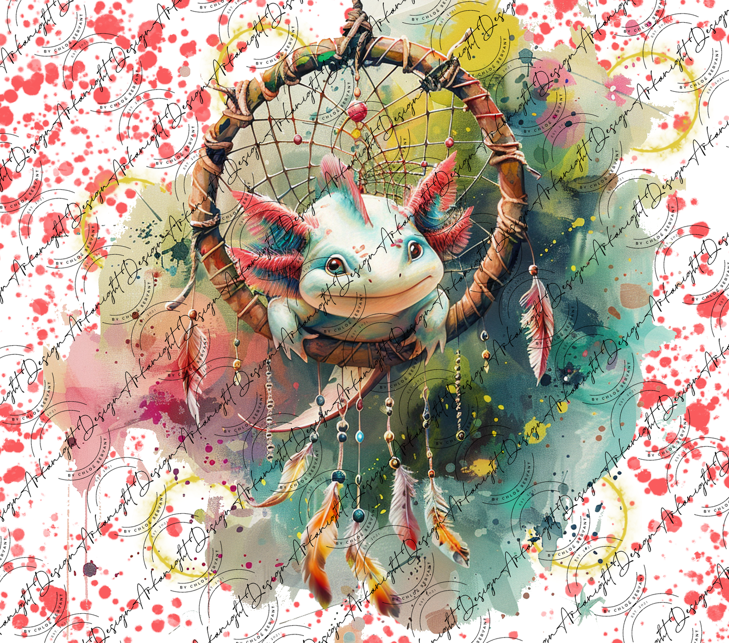 Impression - Watercolor Boho Axolotl