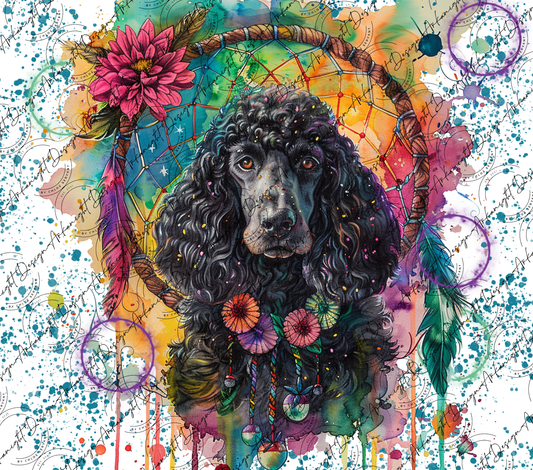 Impression - Watercolor Boho Black Standard Poodle