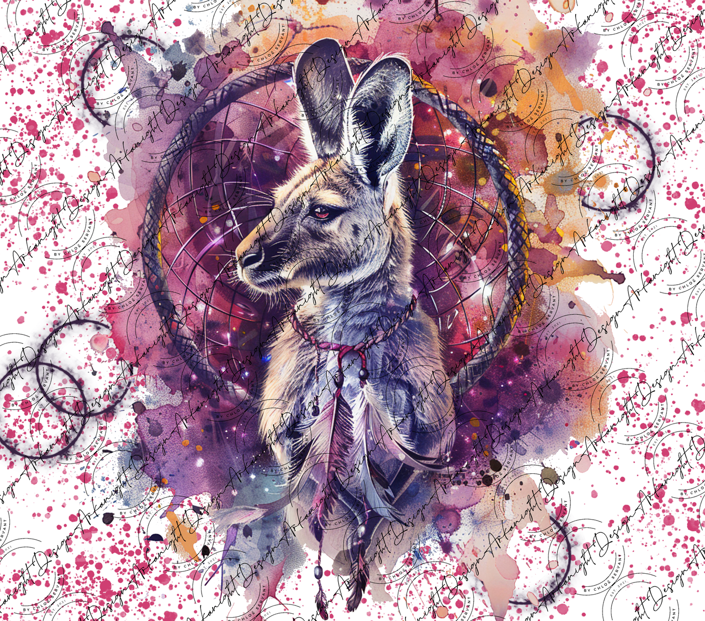 Impression - Watercolor Boho Kangaroo