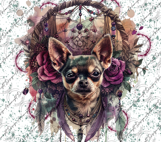 Impression - Watercolor Boho Brown & Tan Chihuahua