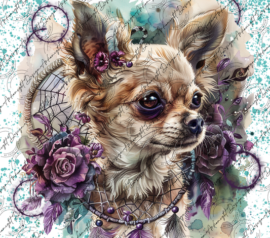 Impression - Watercolor Boho Blond Butterfly Chihuahua