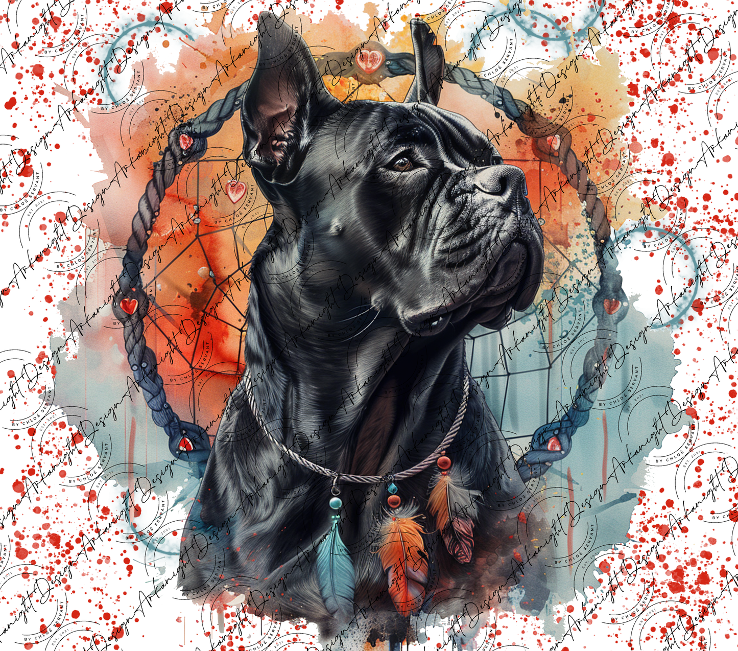 Impression - Watercolor Boho Cane Corso-01