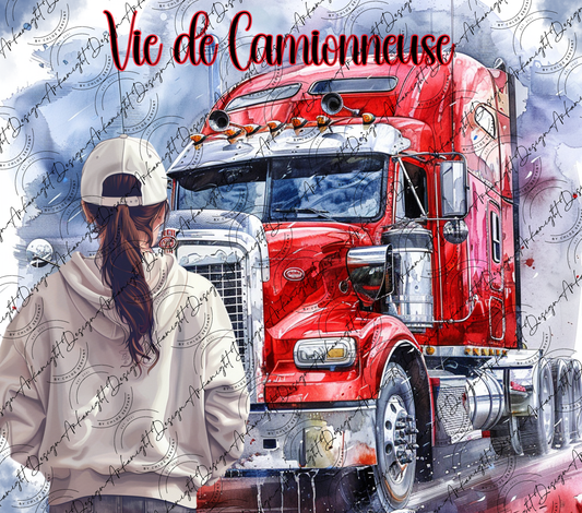 Impression - Vie de Camionneuse - Rouge