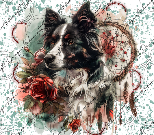 Impression - Watercolor Boho Border Collie