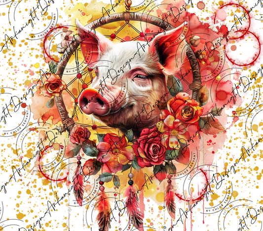 Impression - Watercolor Boho Pig