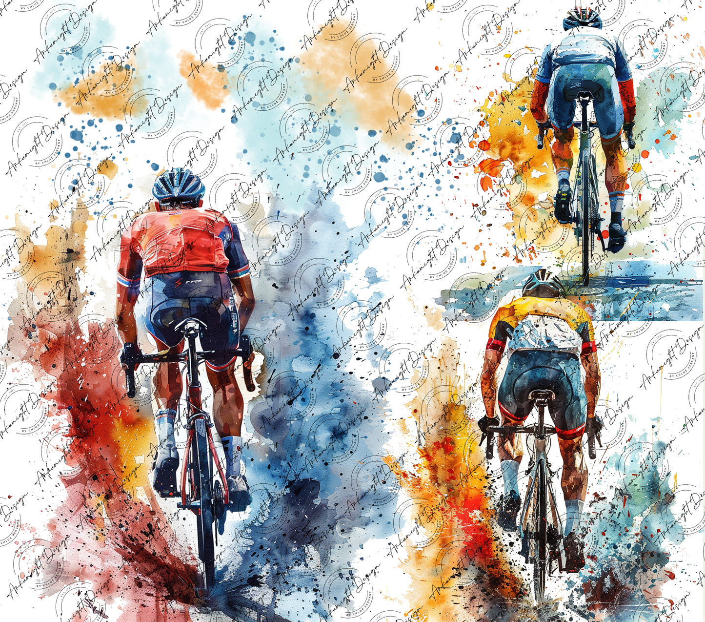 Impression - Watercolor Vélo - masculin- sans écritures