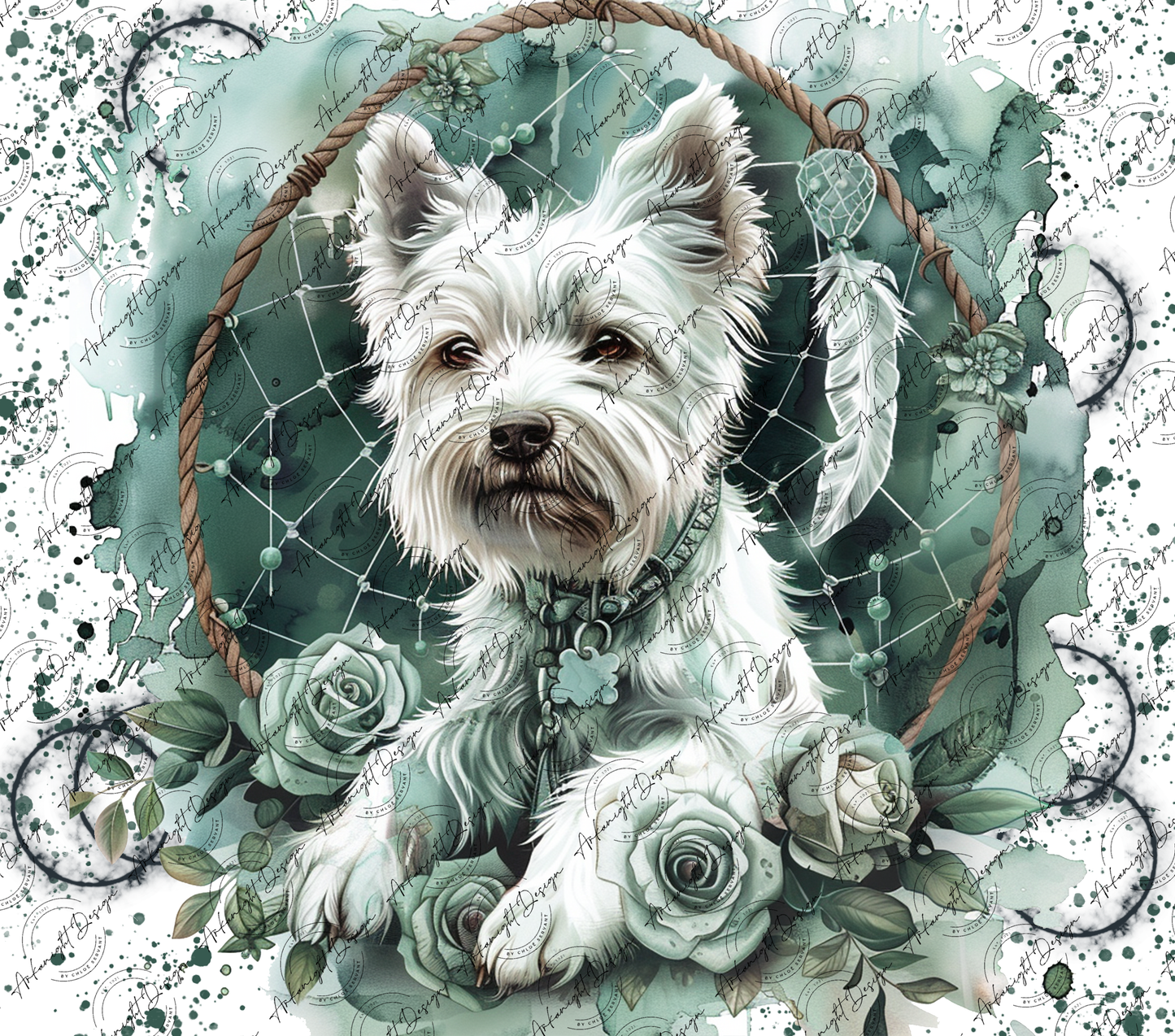 Numérique -  Watercolor Boho Westie