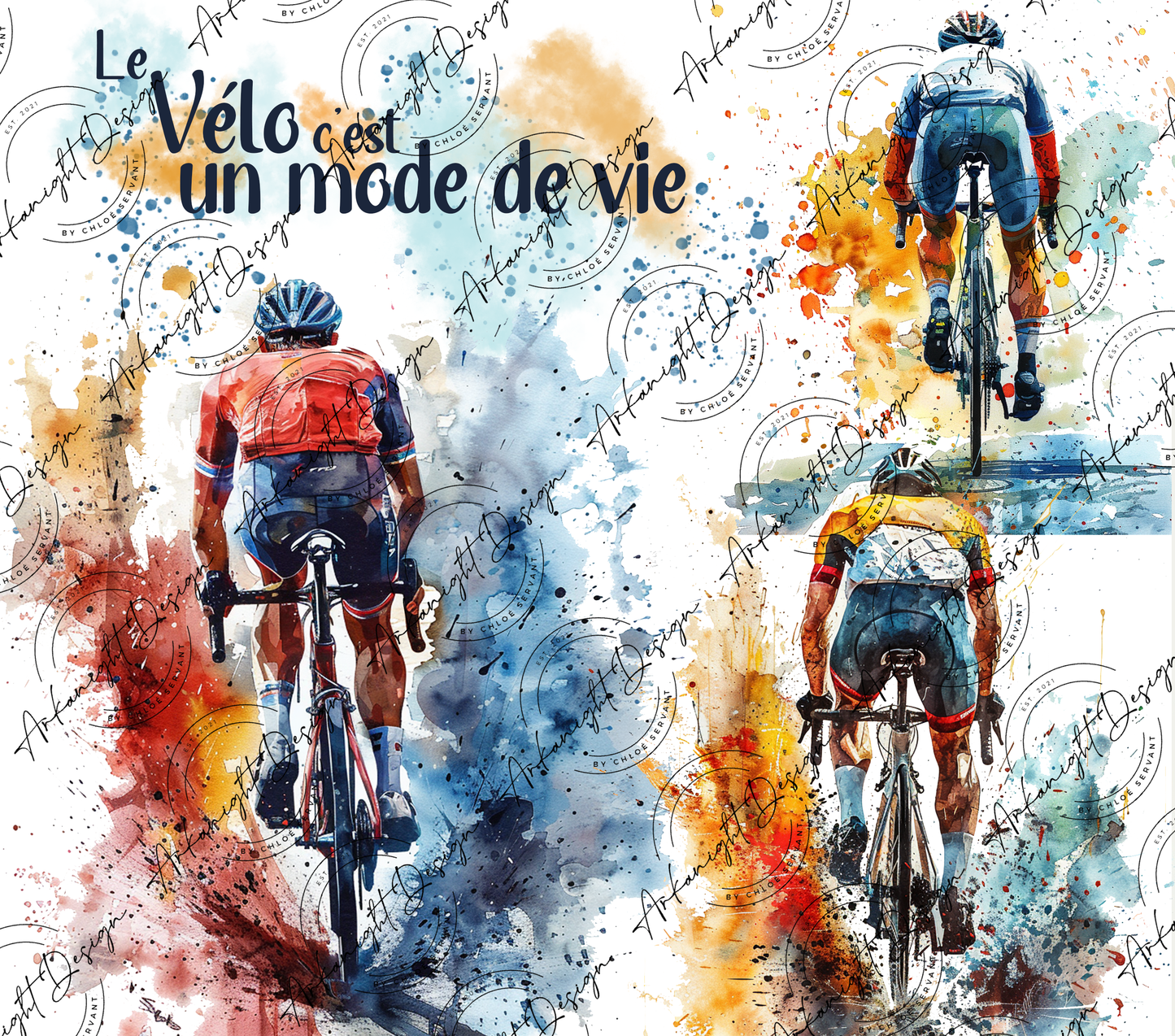 Numérique - Watercolor Vélo Masculin