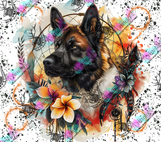 Impression - Watercolor Boho American Akita - 01