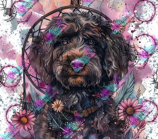 Impression - Watercolor Boho Dark Brown Poodle