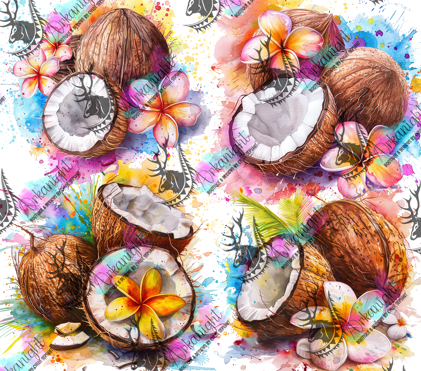 Numérique -  Watercolor Coconut