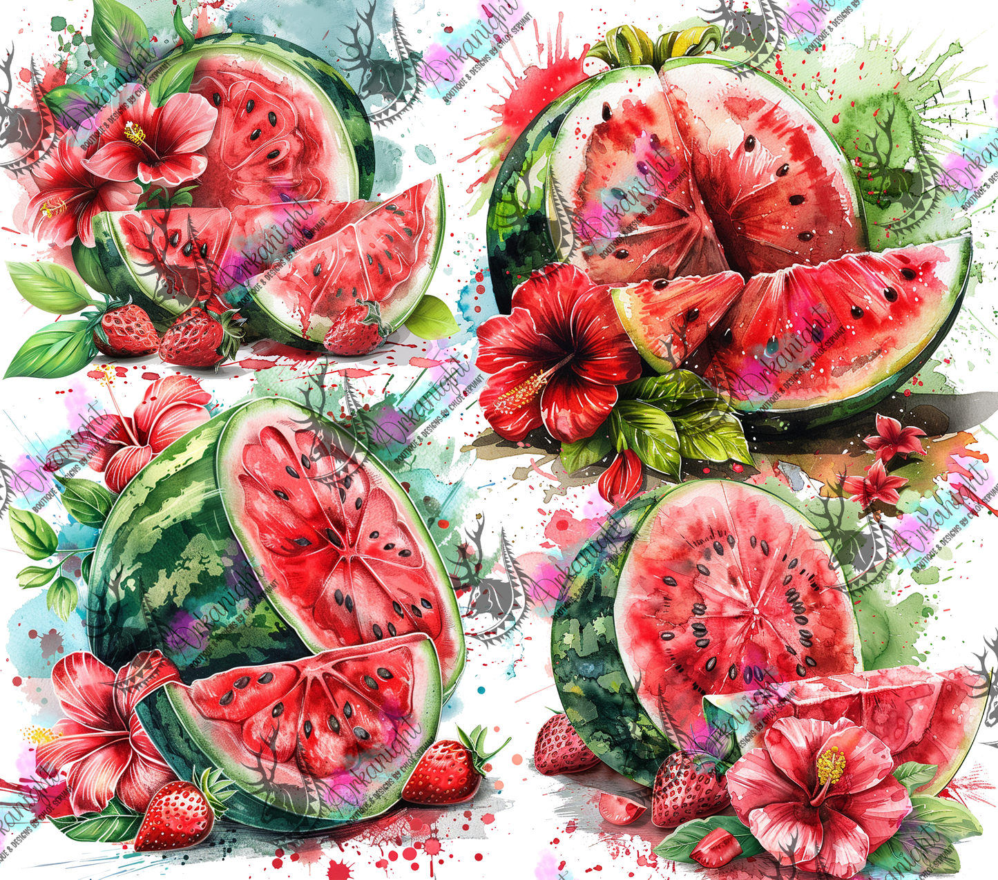 Numérique -  Watercolor Watermelon