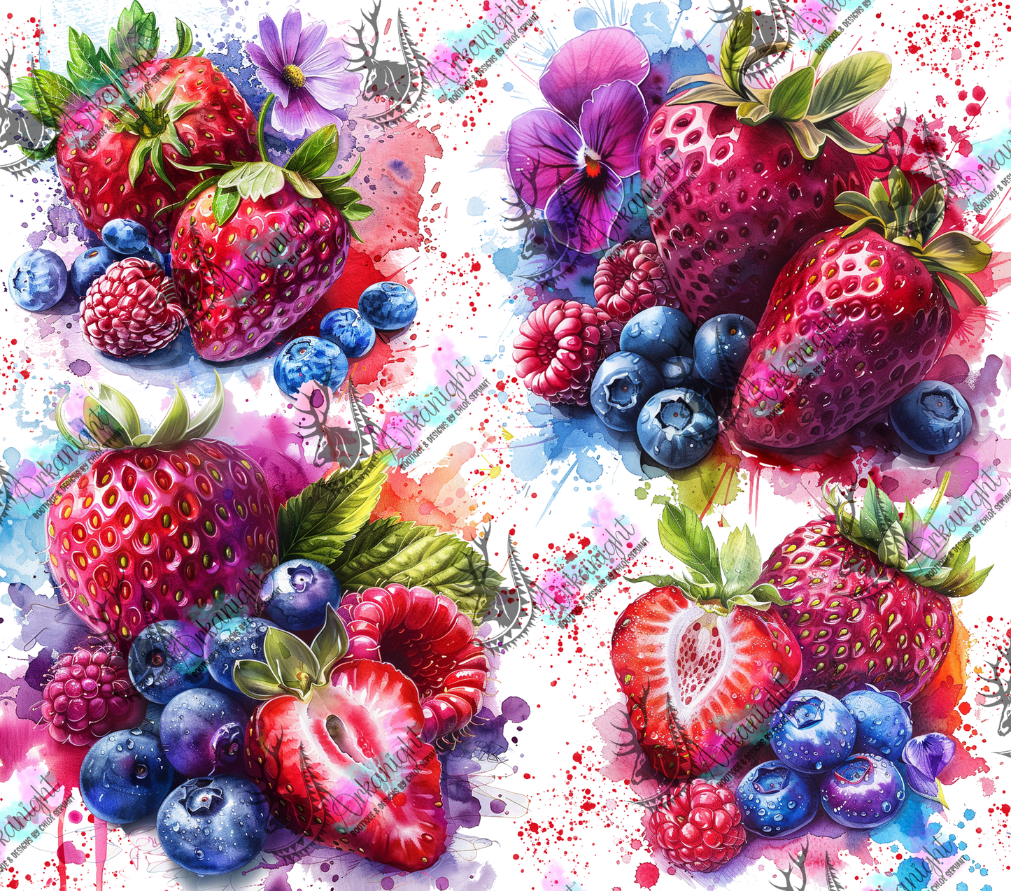 Numérique -  Watercolor Berries