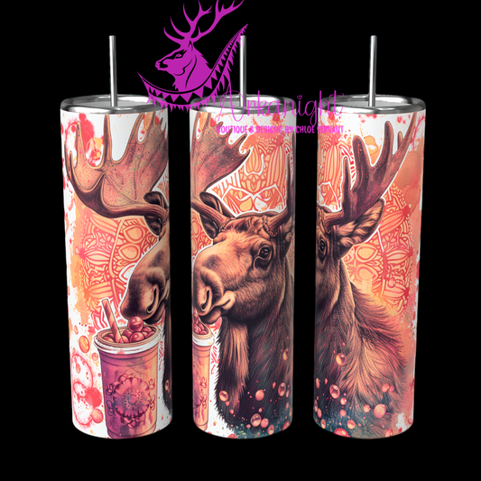 Gourde sur commande - Bubble Tea Pink Moose