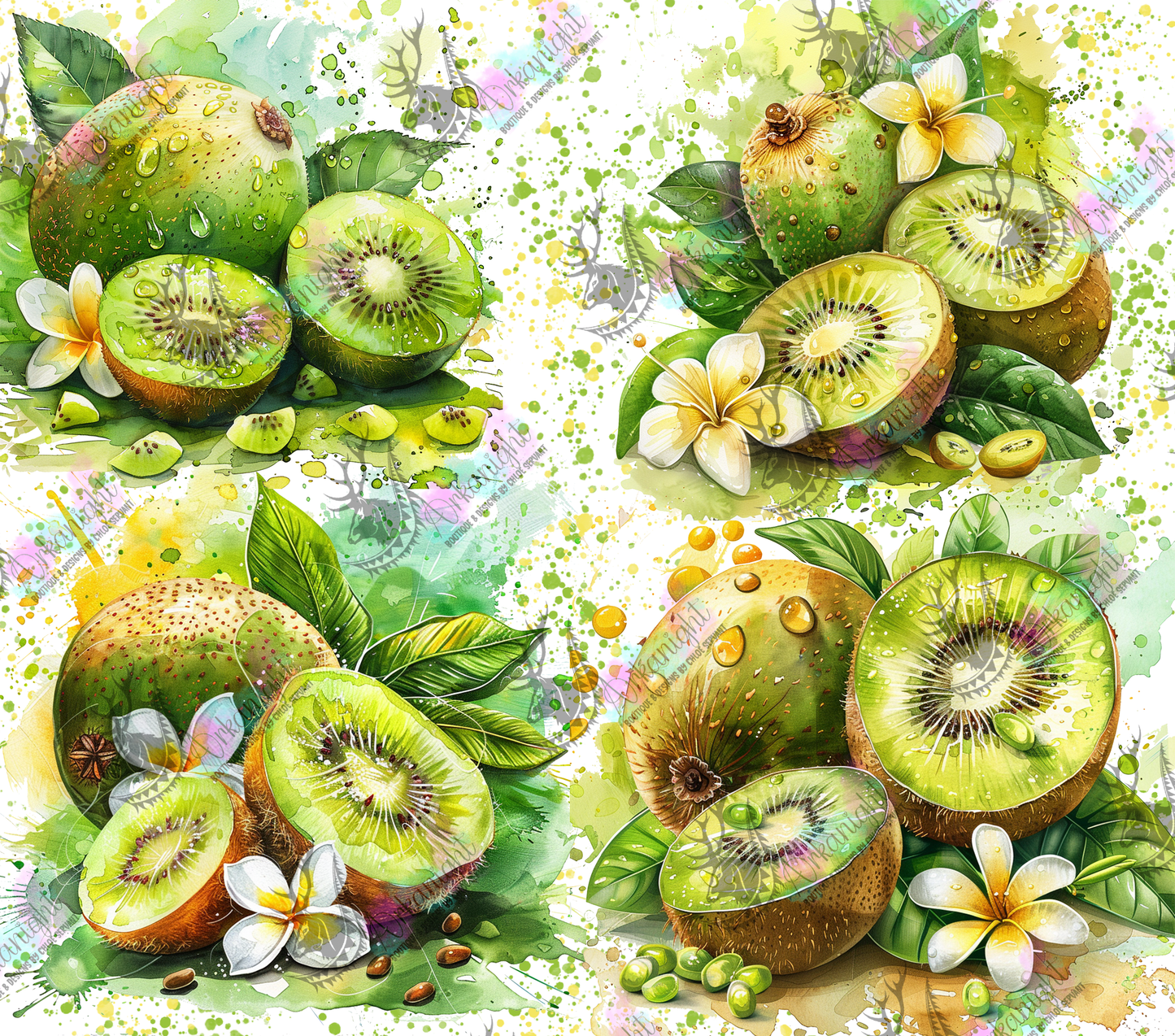 Numérique -  Watercolor Kiwi