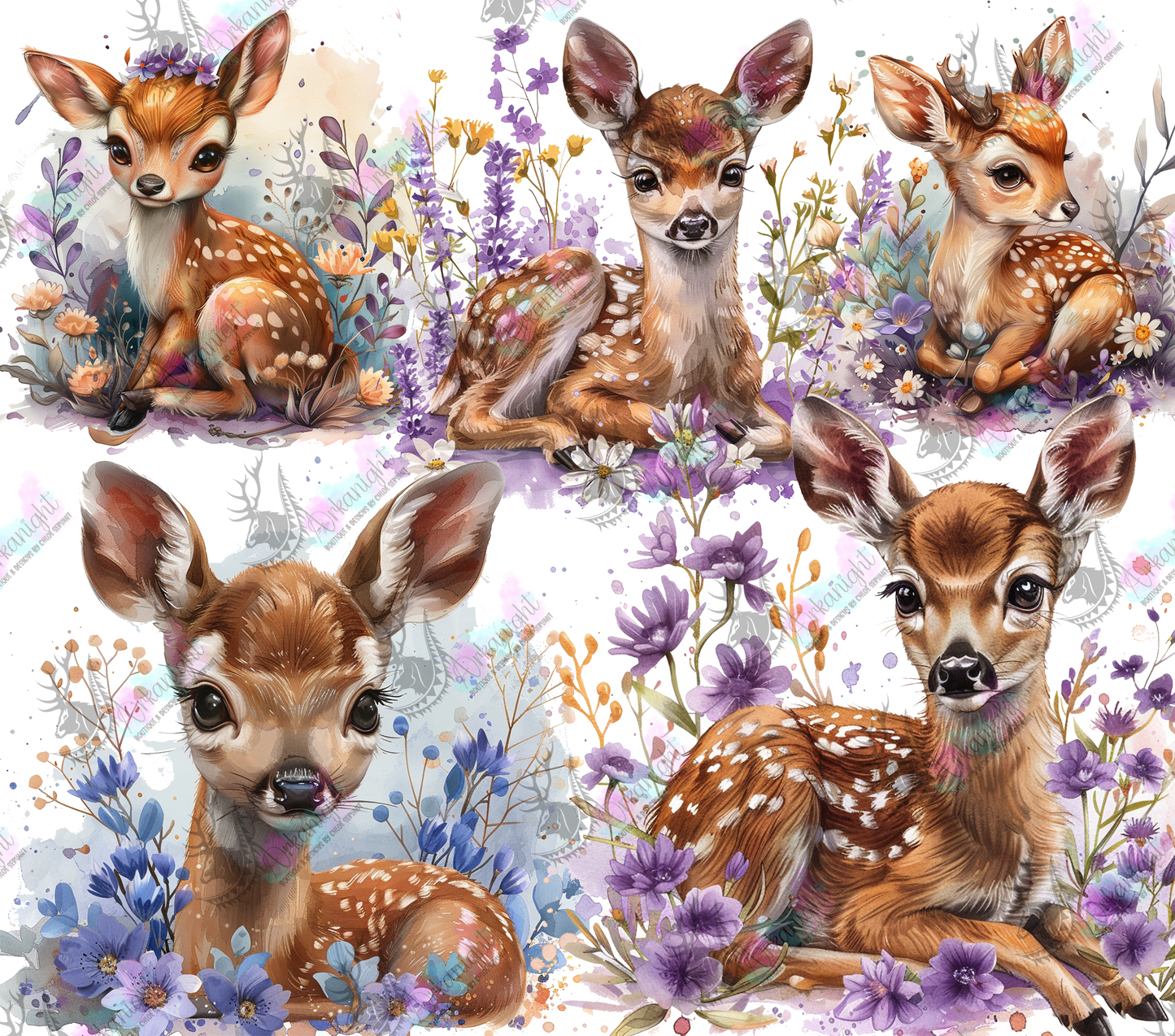 Impression - Watercolor  Summer Deer