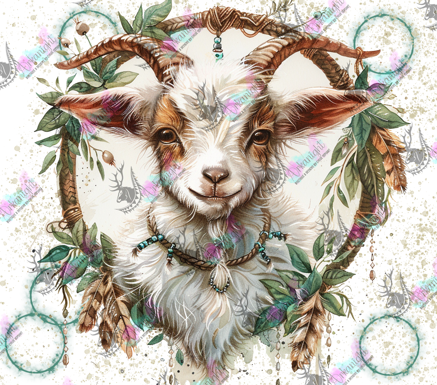 Numérique - Watercolor Boho Baby goat