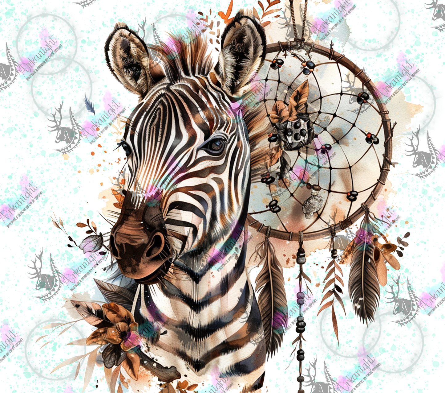 Numérique - Watercolor Boho Baby zebra