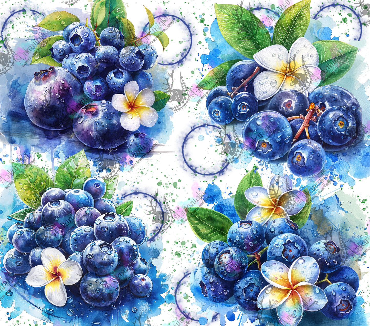 Numérique - Watercolor Blueberry