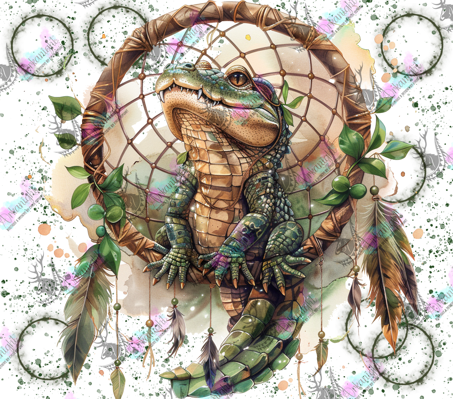 Numérique - Watercolor Boho Baby Croco